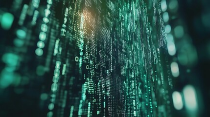 Abstract digital code streaming down a screen