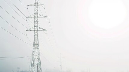 high voltage power lines tower 