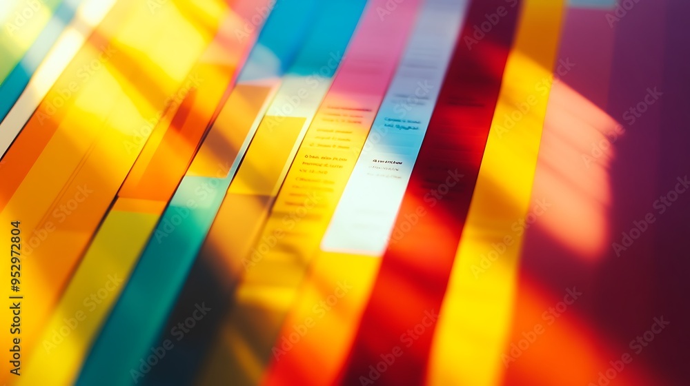 Poster abstract colorful striped pattern with sunlight