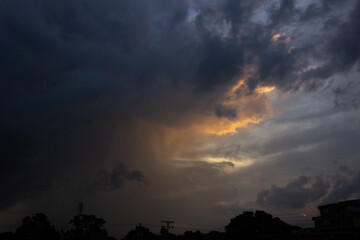 beautiful sky and clouds before the storm