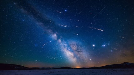 Universe filled with stars, space dust, and the Milky Way galaxy under a starry night sky
