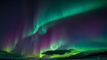 Northern Lights, Aurora Borealis in the Sky, Troms&oslash;, Norway"