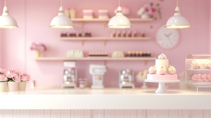Pink cake dessert shop