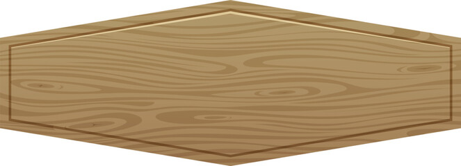Wooden sign template. Realistic panel. Natural material board