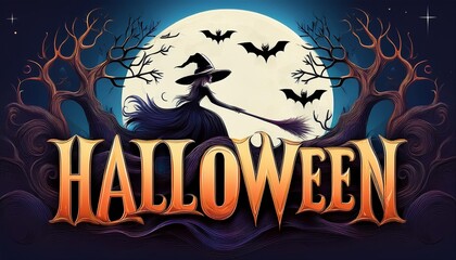 halloween background with pumpkin and bats