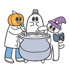 Cute funny monster Halloween vector.