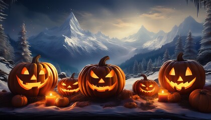 halloween pumpkin in the dark