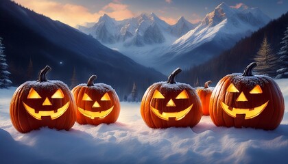 halloween jack o lantern with pumpkins