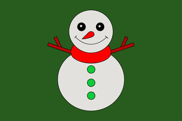 Christmas Santa Claus Snowman vector line art illustration