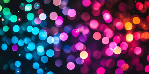 Lots of blurry defocused multicolor lights and glitor. bokeh background