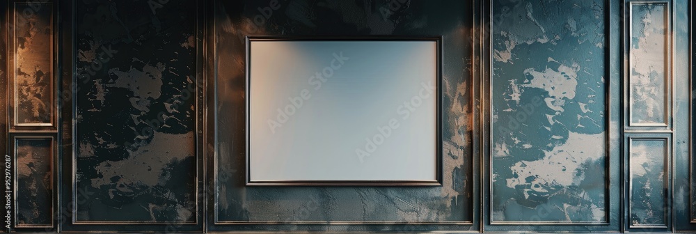 Poster empty frame on a wall for text customization