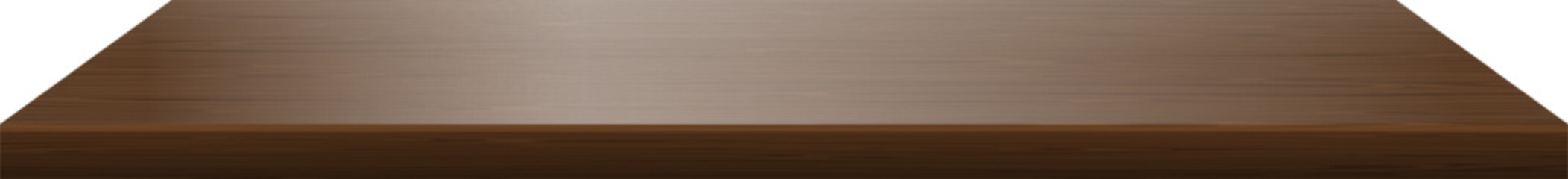 Dark wooden shelf. Realistic empty board mockup