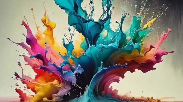  Colorful Ink Splash in Slow Motion