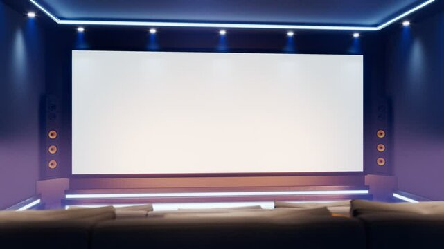 Home Theatre Modern Cinema Experience At Home Multimedia Room With Surround Sound System