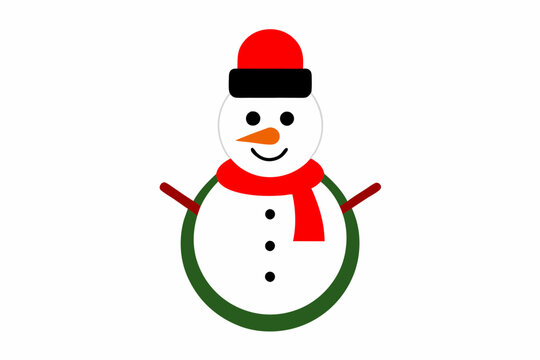 recommend clip art: Christmas Santa Claus snowman with hat vector line art illustration