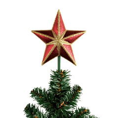 Obraz premium Christmas tree topper object isolated on transparent png.