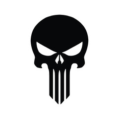 Skull head logo vector. Skull silhouette style illustration. Isolated on white background.