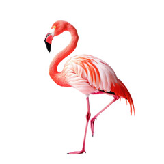 Fototapeta premium Flamingo object isolated on transparent png.