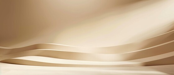 Obraz premium Abstract Minimalist Beige Curved Shapes Background