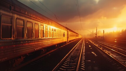 Naklejka premium train on the railway