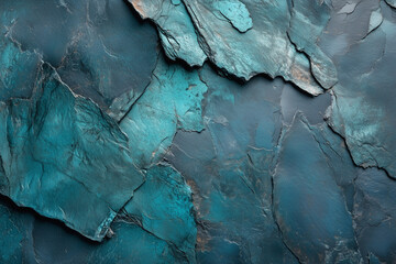 Naklejka premium Turquoise Impressions: Repeated Broken Streaks on Slate - Casual Elegance