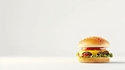 hamburger on a wooden table