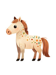 Fototapeta premium Horse Animal Nursery Cartoon Illustration Art