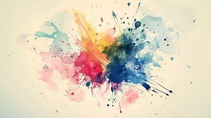 Fototapeta premium Watercolor Abstract Paint Splatter Art Wallpaper