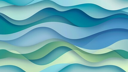 Fototapeta premium Abstract Waves of Blue and Green in an Artful Digital Creation of Flowing Colors