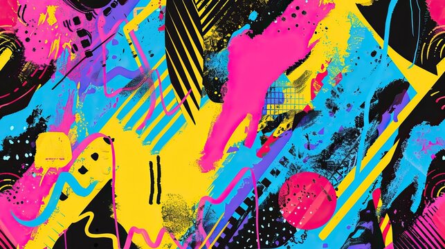 Abstract Colorful Digital Art With Vibrant Hues