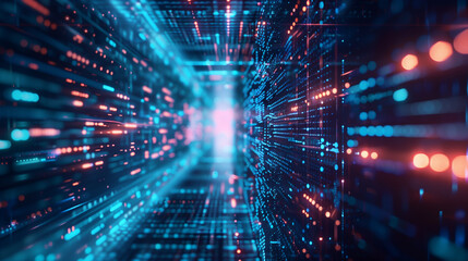 Abstract Digital Background for Technological Processes, Neural Networks, AI, and Science