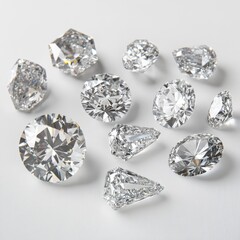 Diamond Collection:  A pristine collection of sparkling diamonds of various cuts and sizes, showcasing their brilliance and elegance.  