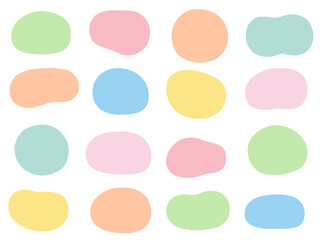 ゆるいフレームのベクターイラストセット。枠、楕円、曲線