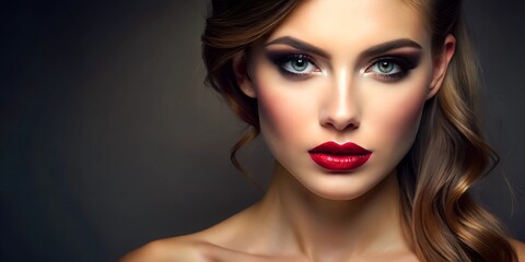 portrait of a woman with red lips