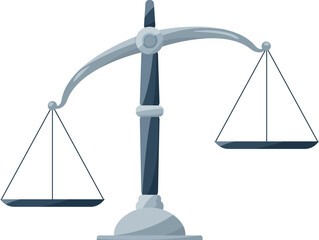 Imbalance cartoon icon. Scale measurement. Liberty or justice