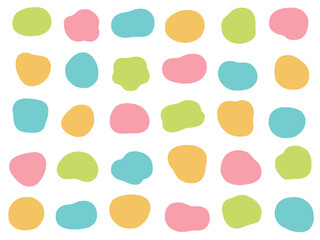 ゆるいフレームのベクターイラストセット。枠、楕円、曲線