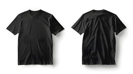 Black T-Shirt Front and Back View for Mock-Up Design.