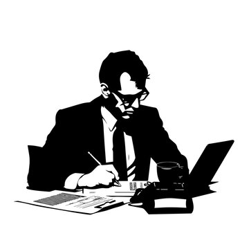 recommend clip art:  vector silhouette of a Accountant 