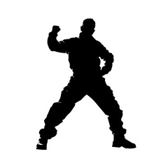  vector silhouette of a Action Figure