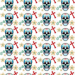 Dia de los muertos mexican Halloween isolated Seamless Pattern design