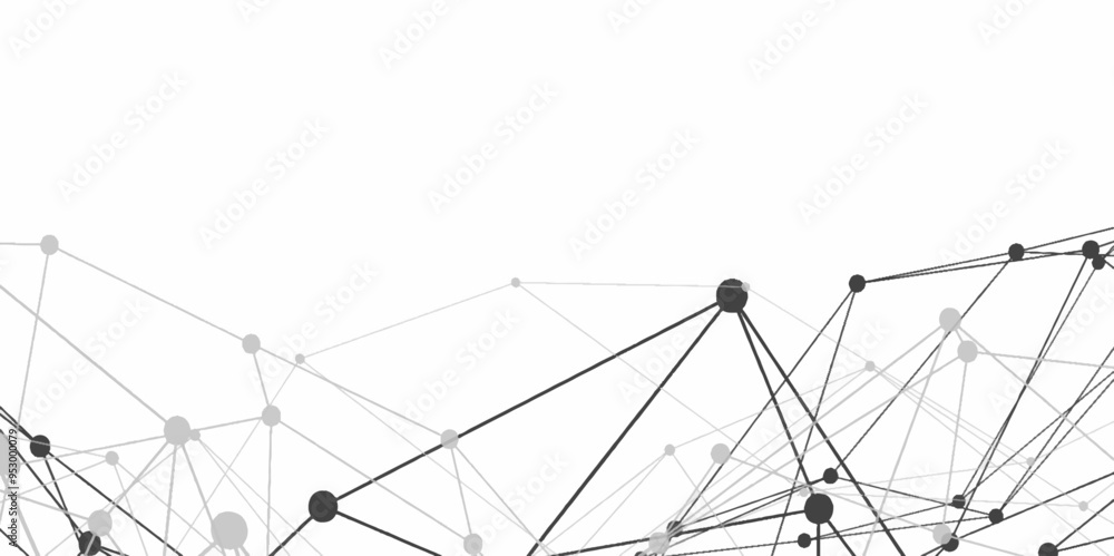Aufkleber abstract connecting dots and lines with geometric background. geometric plexus structure cybernetic 