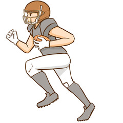 アメフト選手が走る
