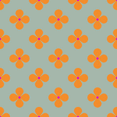 Orange flowers seamless pattern design 