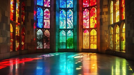 Obraz premium colourful stained glass wallpaper