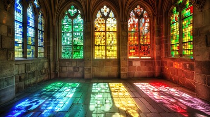 Obraz premium Colourful church window wallpaper