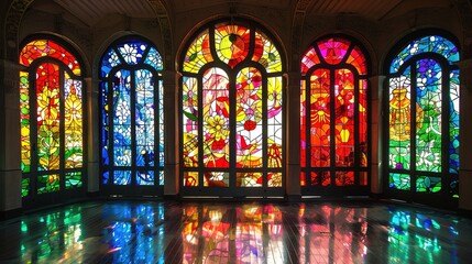 Obraz premium colourful stained glass wallpaper