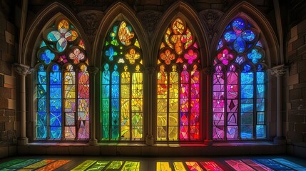 Fototapeta premium colourful stained glass wallpaper