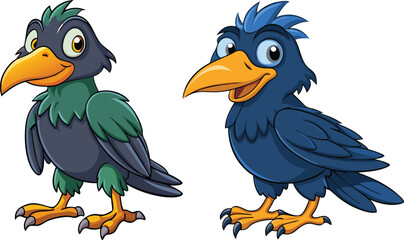 crow illustration on white 