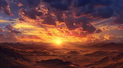 Fototapeta premium Desert sunset wallpaper