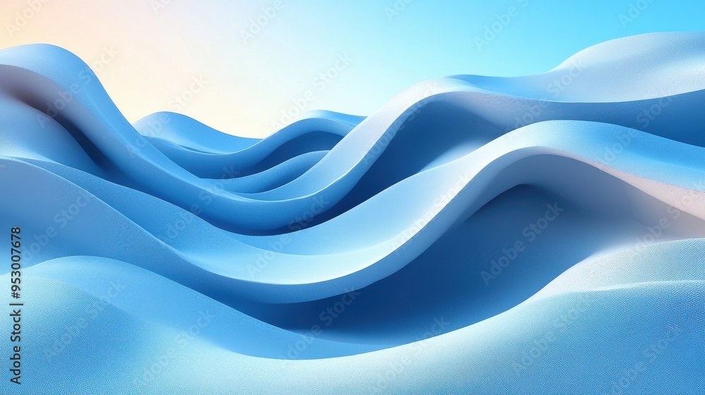 Aufkleber 3d render of an abstract background with a folded ribbon or long paper scroll